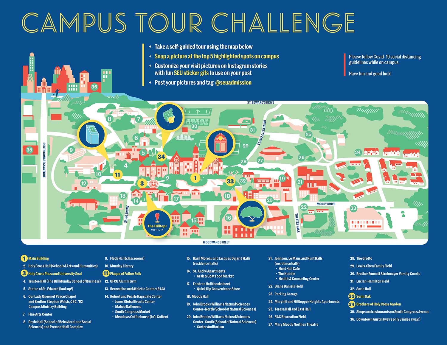 Campus Tour Challenge St. Edward's University in Austin, Texas